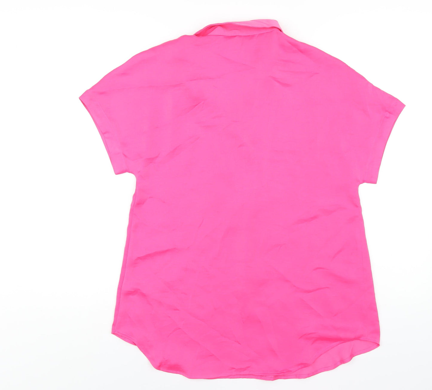 Marks and Spencer Womens Pink Polyester Basic T-Shirt Size 6 Collared