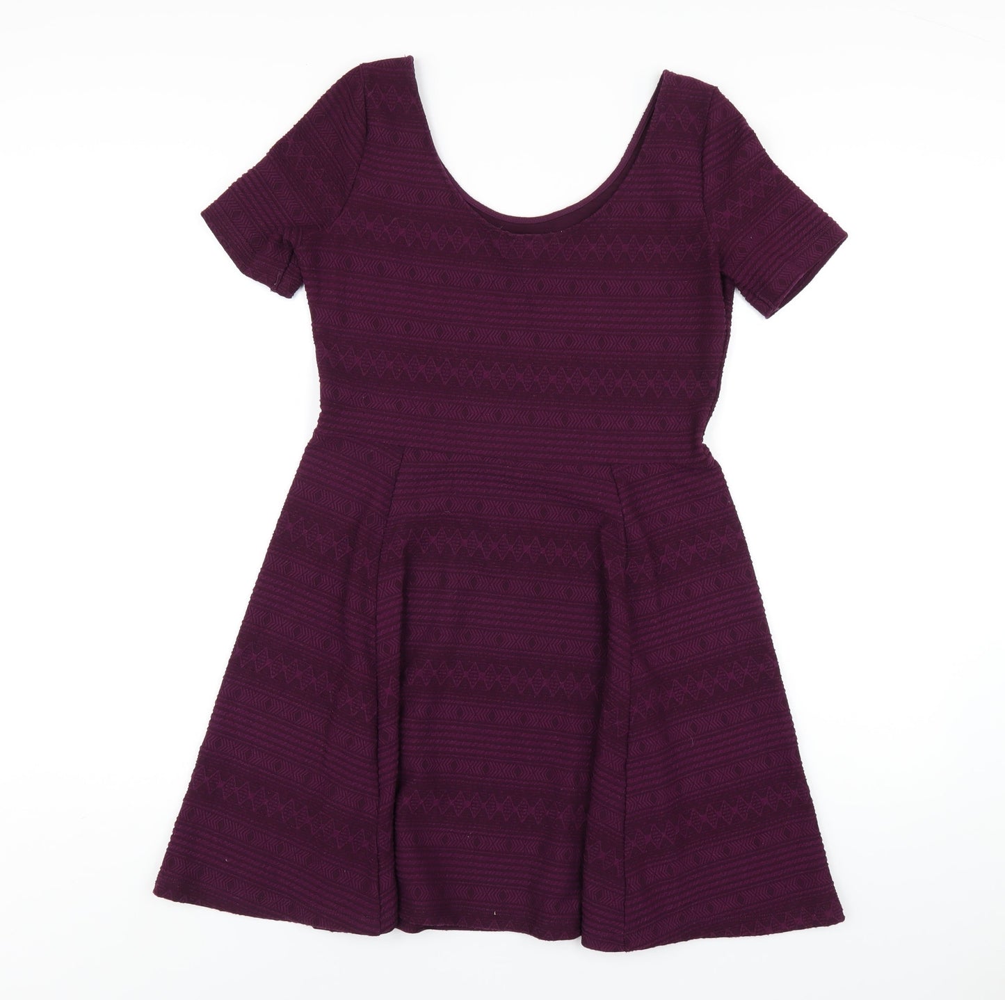 H&M Womens Purple Polyester A-Line Size M Scoop Neck Pullover