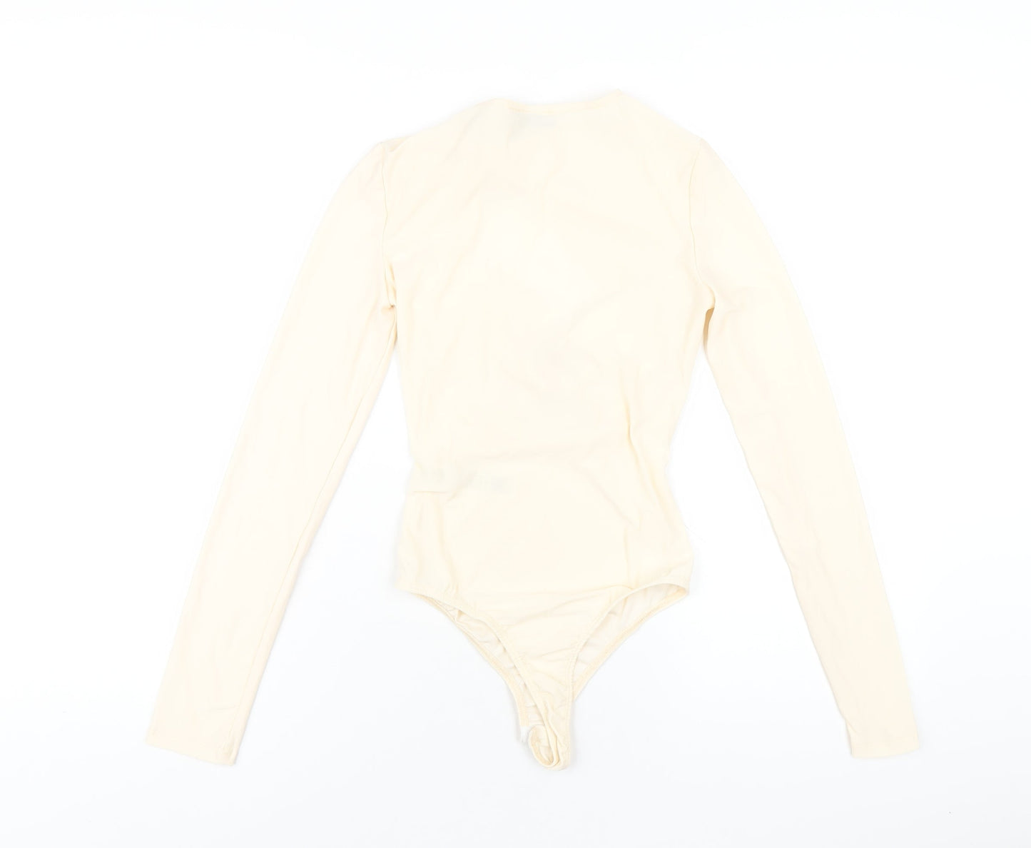ASOS Womens Ivory Polyester Bodysuit One-Piece Size 6 Snap