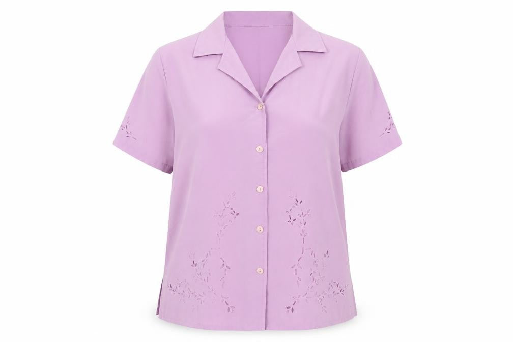 Berkertex Womens Purple Polyester Basic Button-Up Size 14 Collared