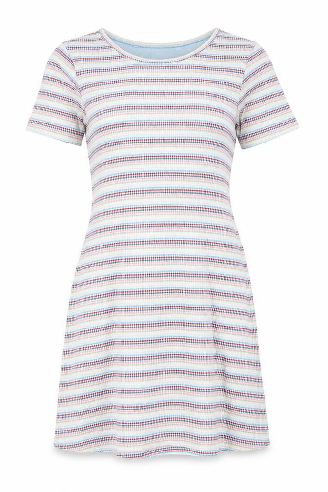 NEXT Womens Multicoloured Striped Cotton A-Line Size 12 Round Neck Pullover
