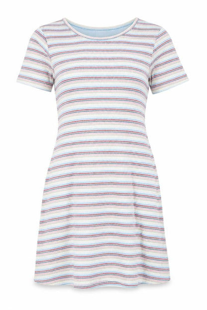 Next Womens Multicoloured Striped Cotton A-Line Size 12 Round Neck Pullover