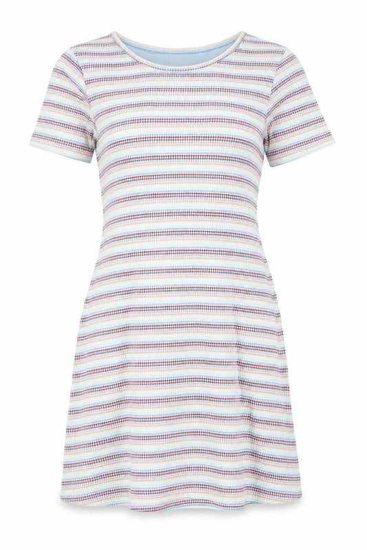 Next Womens Multicoloured Striped Cotton A-Line Size 12 Round Neck Pullover