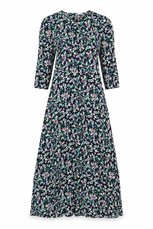 Marks and Spencer Womens Multicoloured Floral Viscose A-Line Size 8 Roll Neck Zip