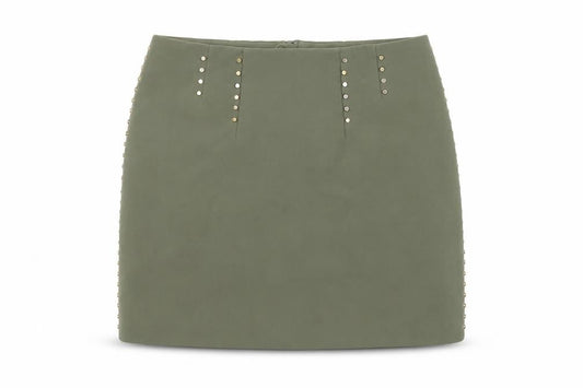 H&M Womens Green Polyester A-Line Skirt Size 10 Zip