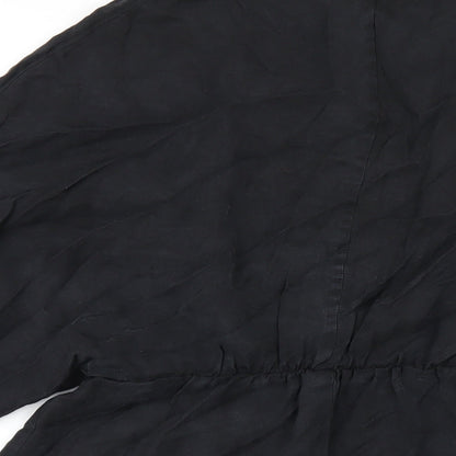Zara Womens Black Polyester A-Line Size M V-Neck Pullover