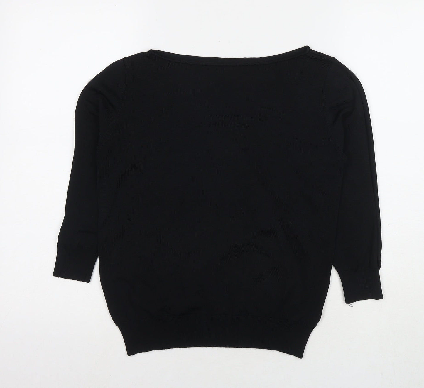 NEXT Womens Black Round Neck Viscose Pullover Jumper Size 14