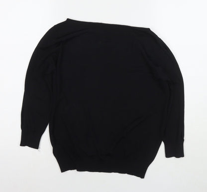 Next Womens Black Round Neck Viscose Pullover Jumper Size 14