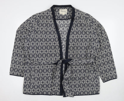 Marks & Spencer Womens Blue Geometric Jacket Blazer Size 20 Tie