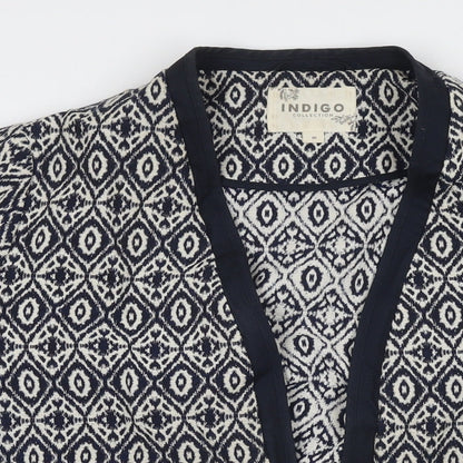 Marks & Spencer Womens Blue Geometric Jacket Blazer Size 20 Tie