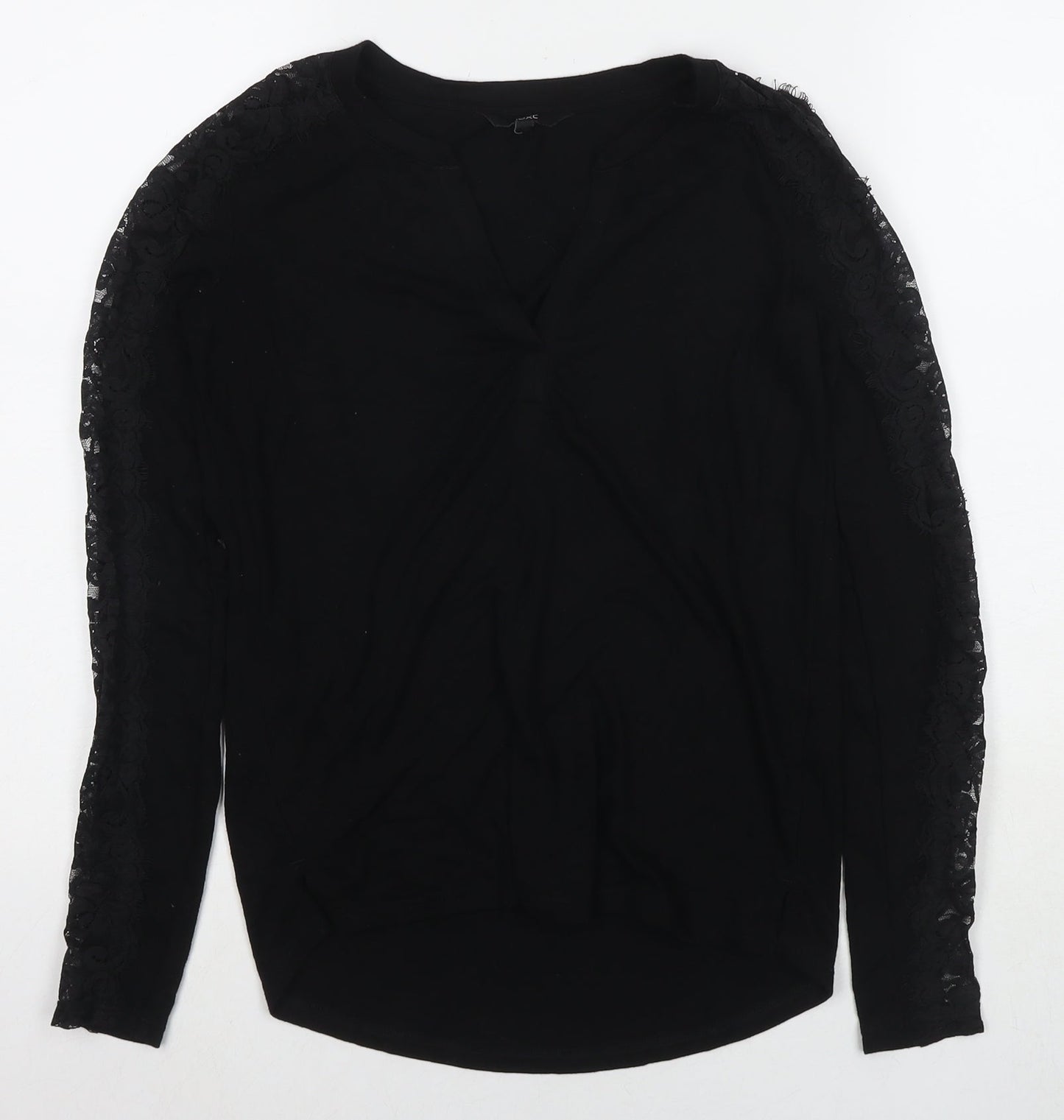 NEXT Womens Black Viscose Basic Blouse Size 6 V-Neck