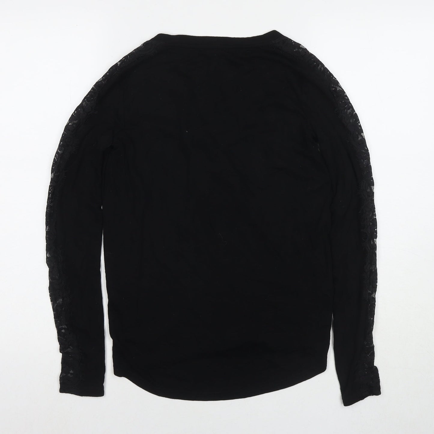 NEXT Womens Black Viscose Basic Blouse Size 6 V-Neck