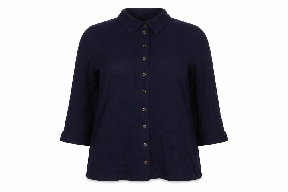 Red Herring Womens Blue Viscose Basic Button-Up Size 8 Collared