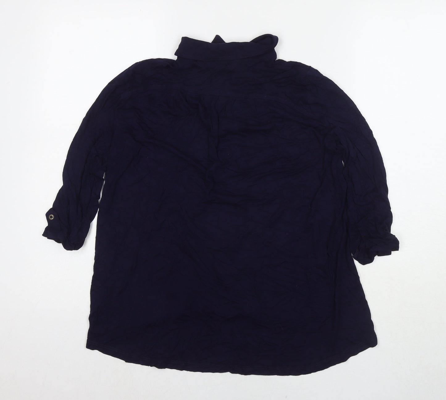 Red Herring Womens Blue Viscose Basic Button-Up Size 8 Collared