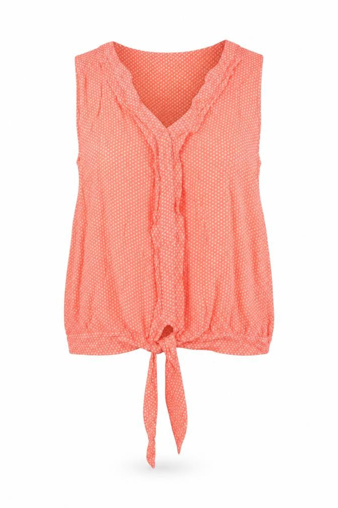 NEXT Womens Orange Polka Dot Viscose Basic T-Shirt Size 12 Round Neck