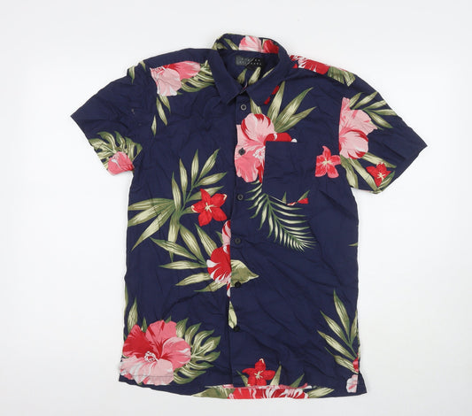 Broken Standard Womens Multicoloured Floral Cotton Basic Button-Up Size M Collared