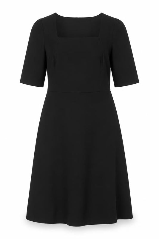 Yours Womens Black Polyester Fit & Flare Size 16 Square Neck Pullover