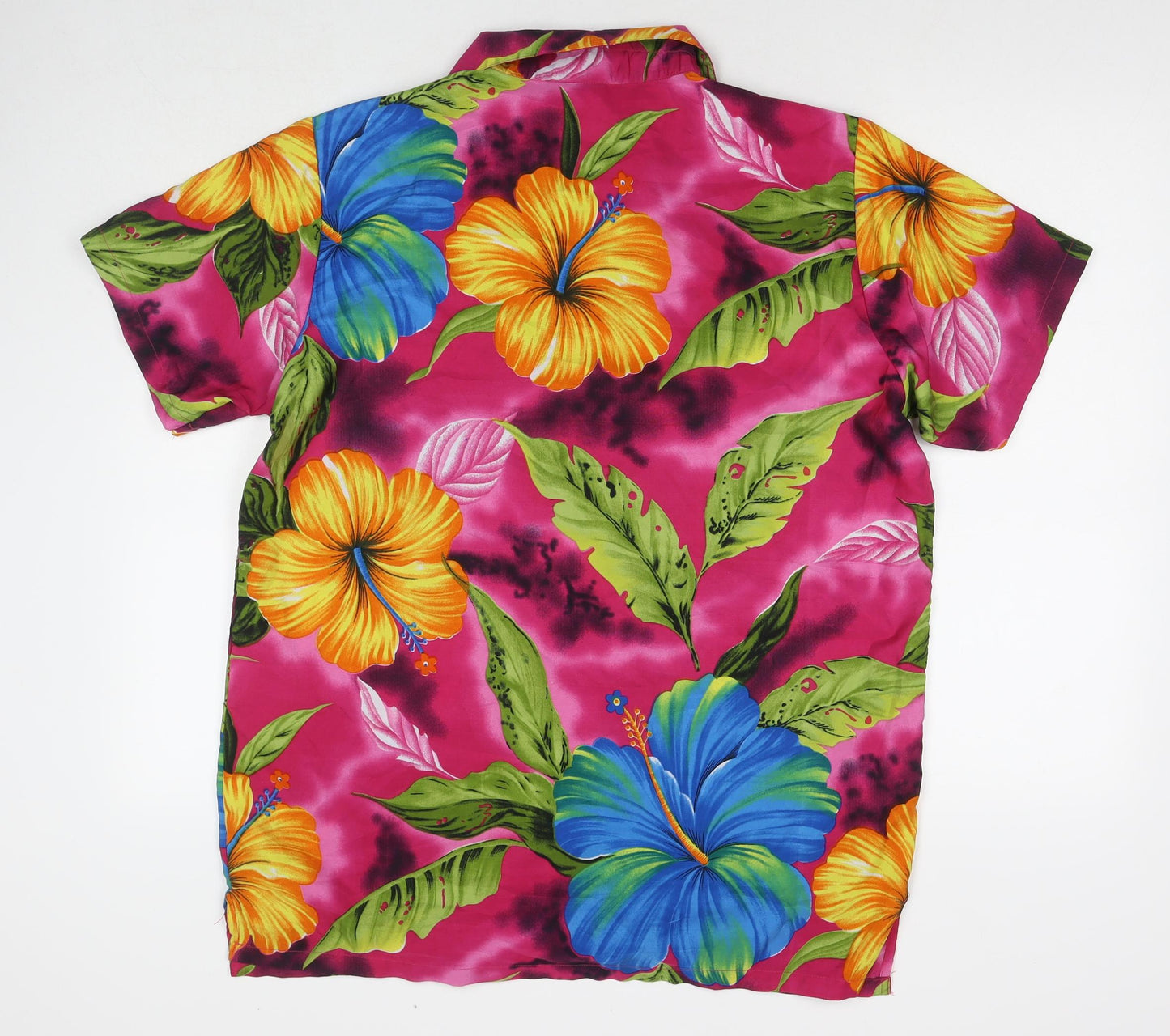 VHO Womens Multicoloured Floral Polyester Basic Button-Up Size L V-Neck