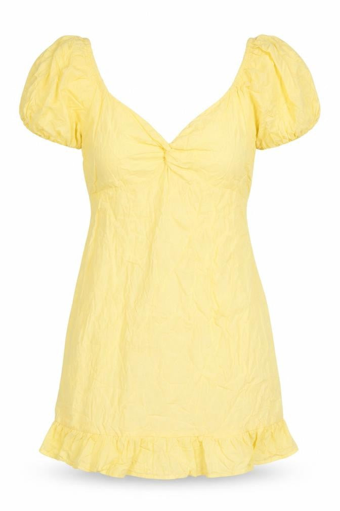 SBetro Womens Yellow Polka Dot Cotton A-Line Size L Boat Neck Zip