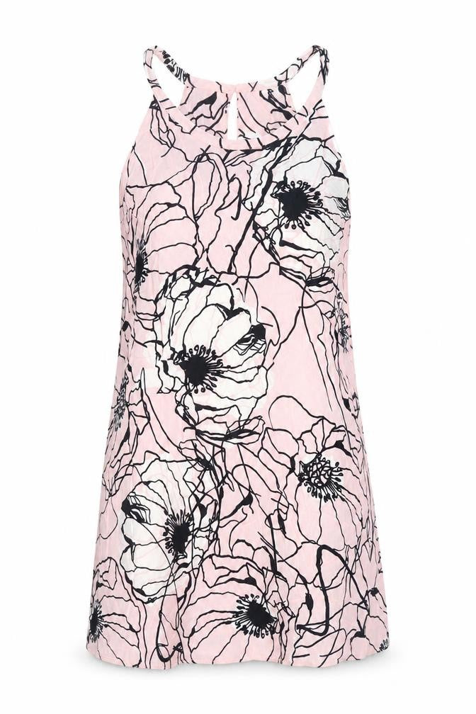 Marks & Spencer Womens Pink Geometric Viscose Basic Tank Size 10 Round Neck