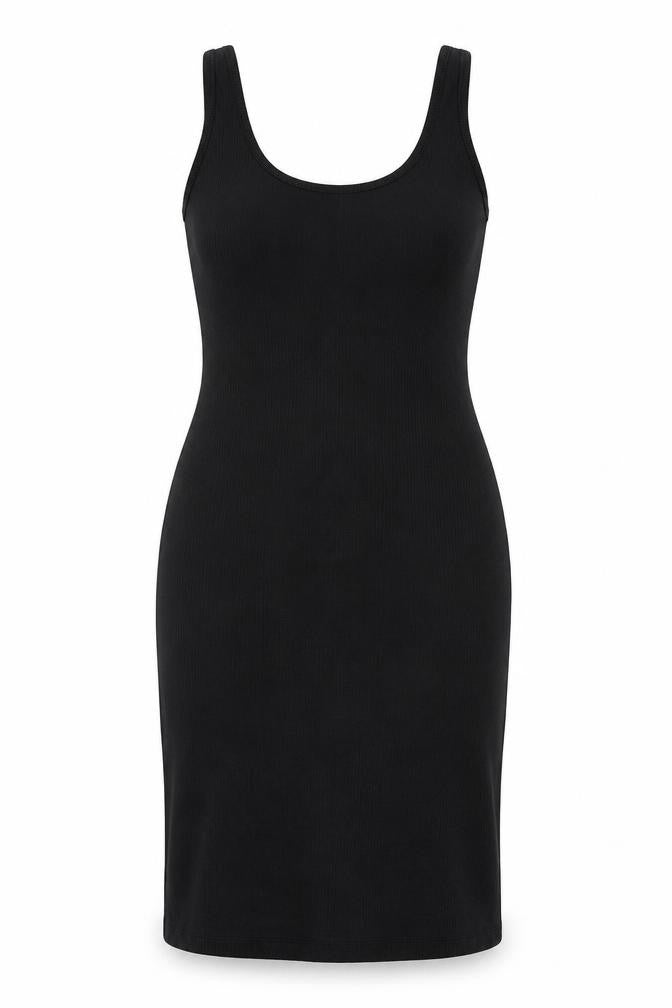 River Island Womens Black Polyester Tank Dress Size 14 Scoop Neck Pullover