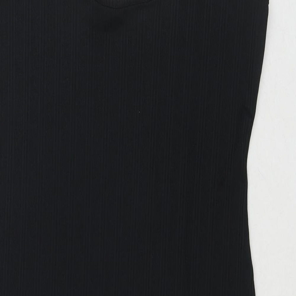 River Island Womens Black Polyester Tank Dress Size 14 Scoop Neck Pullover