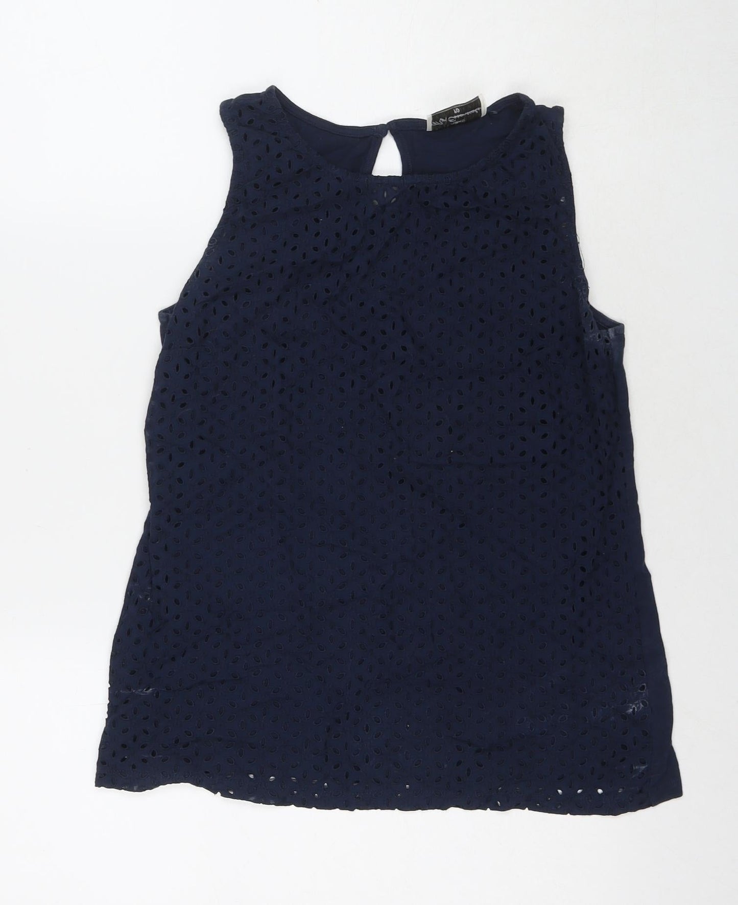 NEXT Womens Blue Cotton Basic Tank Size 10 Round Neck