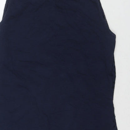 Next Womens Blue Cotton Basic Tank Size 10 Round Neck