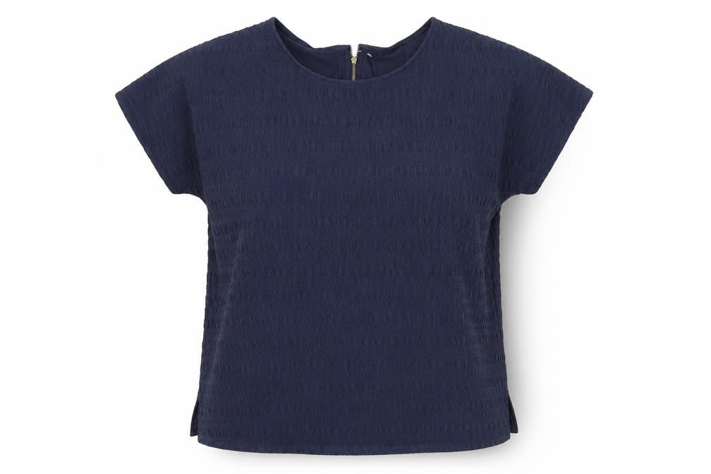 Marks & Spencer Womens Blue Viscose Basic T-Shirt Size 12 Round Neck