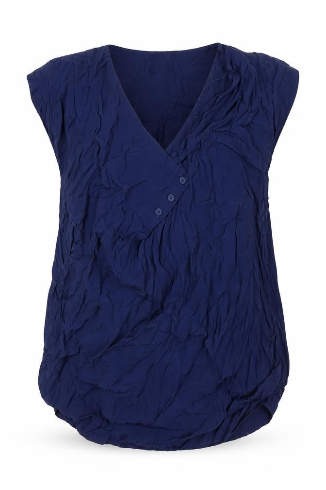 Topshop Womens Blue Viscose Basic T-Shirt Size 10 V-Neck