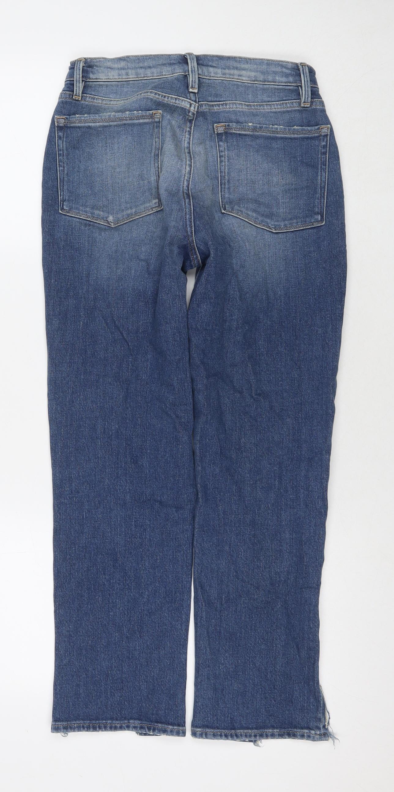 FRAME Womens Blue Cotton Straight Jeans Size 26 L27 in Regular Zip