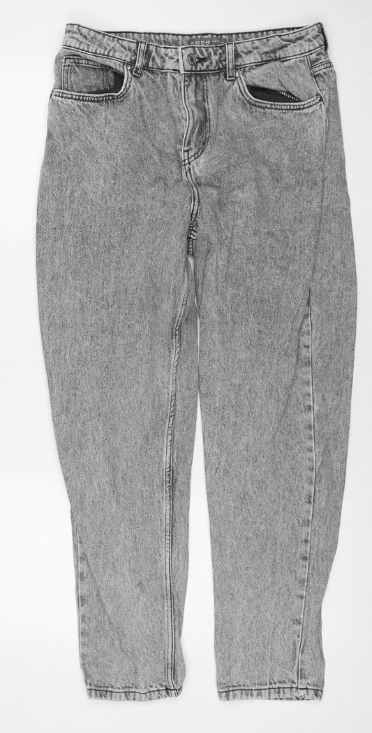 Denim & Co. Womens Grey Cotton Skinny Jeans Size 14 L28 in Regular Zip