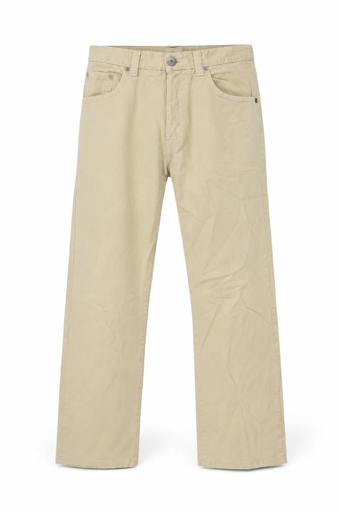 Next Mens Beige Cotton Straight Jeans Size 34 in L31 in Regular Button
