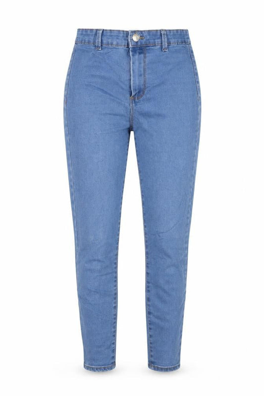 Front view of Denim Co women’s blue cotton skinny jeans, size UK 8, 25-inch leg regular button