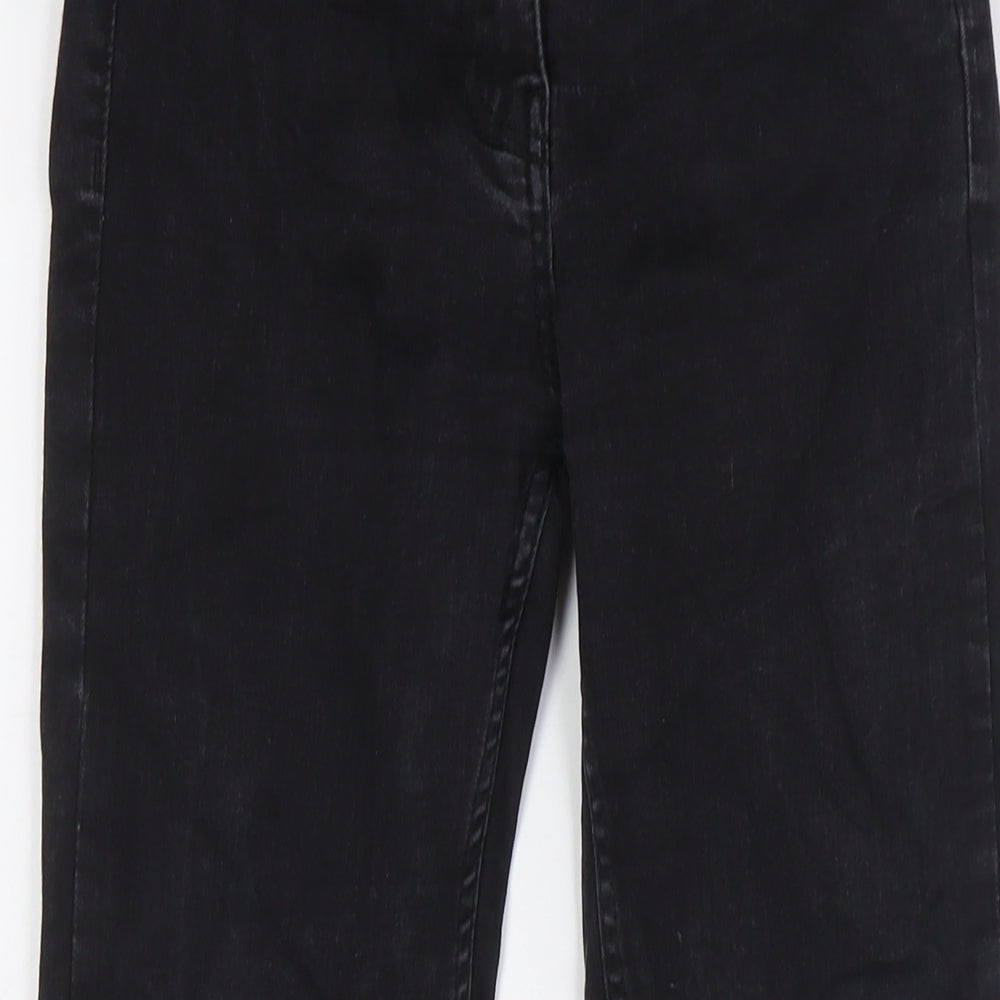 Warehouse Womens Black Cotton Skinny Jeans Size 12 L28 in Slim Button