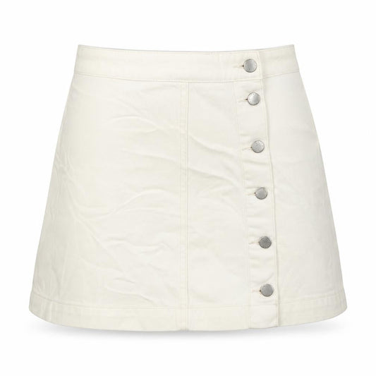 Topshop Womens Ivory Cotton A-Line Skirt Size 26 Button