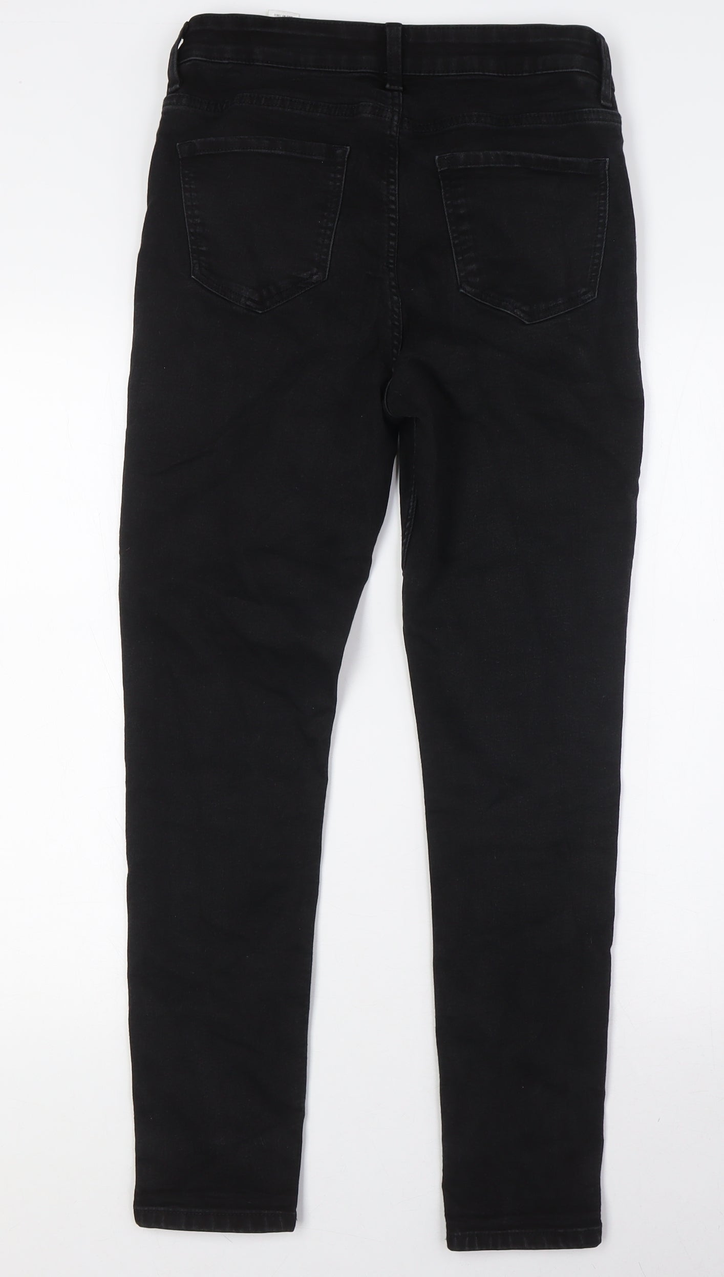 Marks and Spencer Womens Black Cotton Skinny Jeans Size 10 L28 in Regular Button