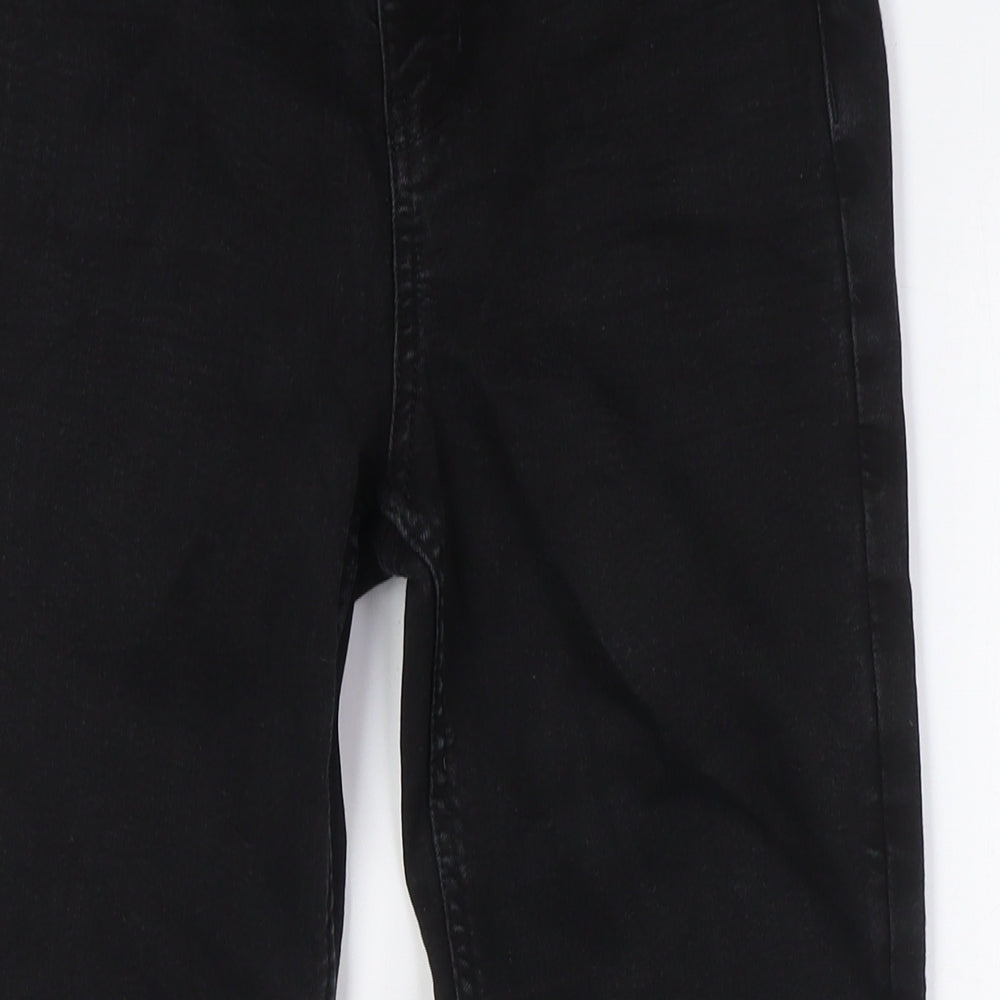 Marks and Spencer Womens Black Cotton Skinny Jeans Size 10 L28 in Regular Button
