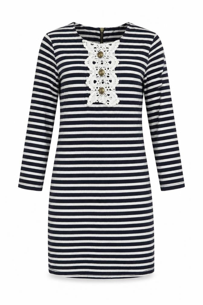 River Inbound Womens Blue Elastane Bodycon Size 8 Crew Neck Zip