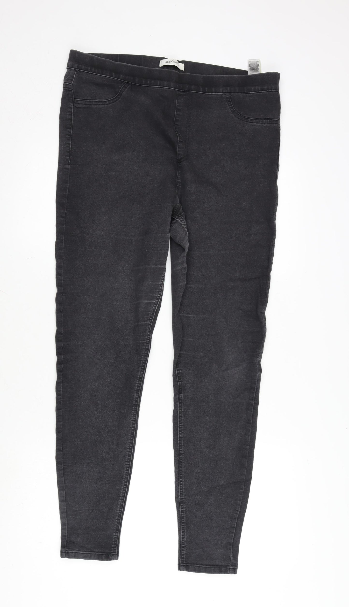 Marks and Spencer Womens Grey Cotton Blend Jegging Jeans Size 16 L29 in Regular