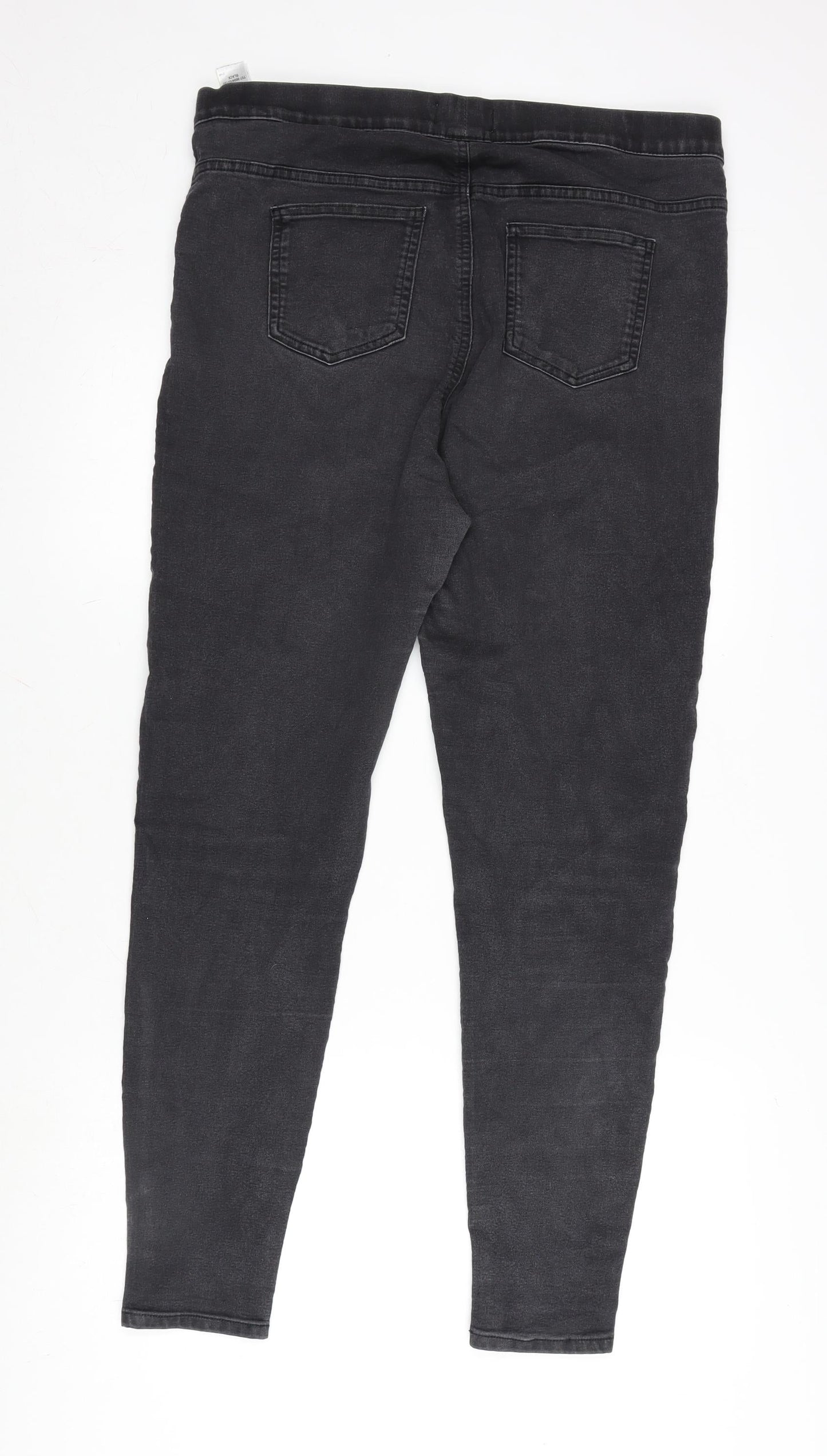 Marks and Spencer Womens Grey Cotton Blend Jegging Jeans Size 16 L29 in Regular