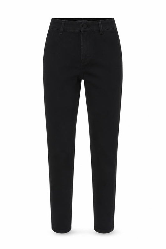 Denim & Co. Womens Black Cotton Blend Straight Jeans Size 6 L26 in Regular Zip