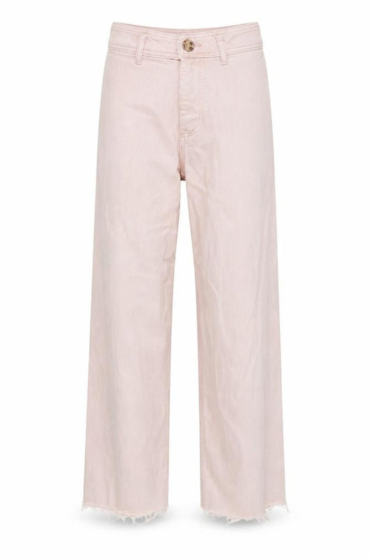 Denim & Co. Womens Pink Cotton Blend Wide-Leg Jeans Size 6 L26.5 in Regular Zip