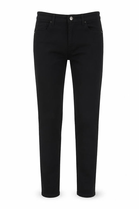 Denim & Co. Womens Black Cotton Blend Tapered Jeans Size 6 L28.5 in Regular Zip