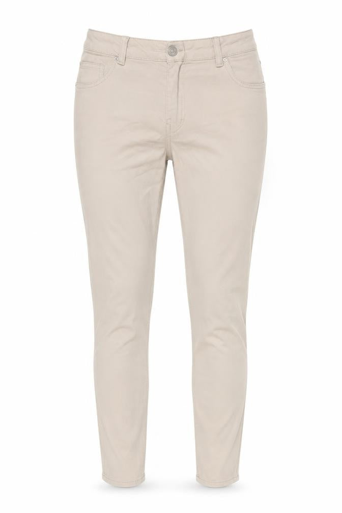 Matalan Womens Beige Cotton Blend Tapered Jeans Size 10 L25 in Regular Zip