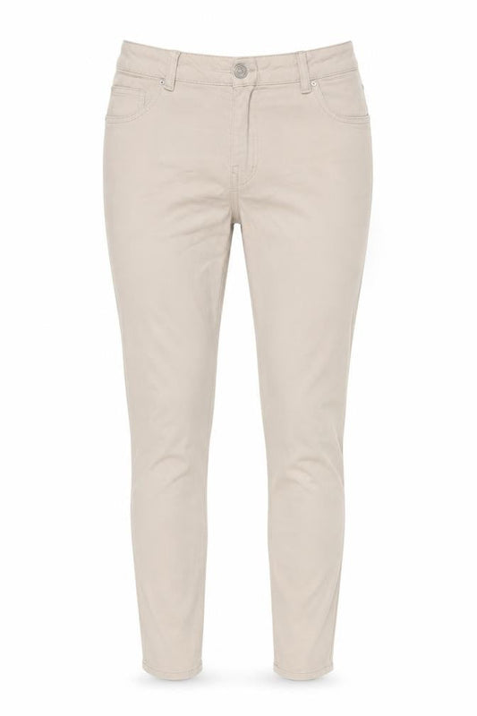 Matalan Womens Beige Cotton Blend Tapered Jeans Size 10 L25 in Regular Zip