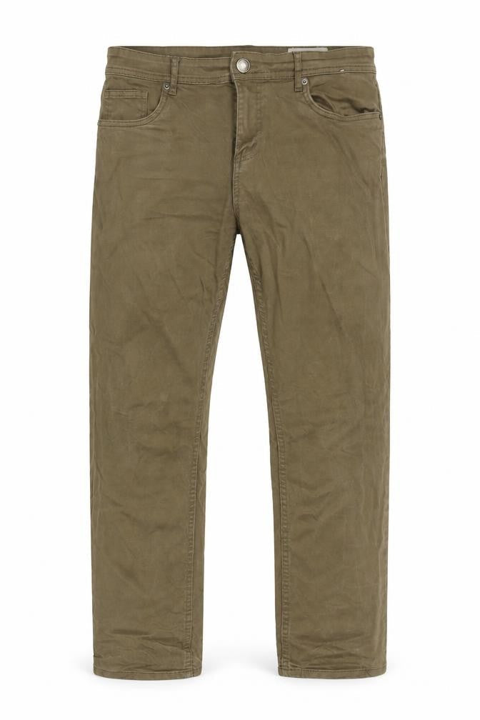 Denim & Co. Mens Beige Cotton Blend Straight Jeans Size 32 in L32 in Slim Zip