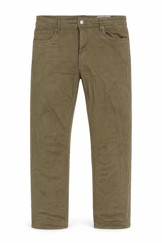 Denim & Co. Mens Beige Cotton Blend Straight Jeans Size 32 in L32 in Slim Zip