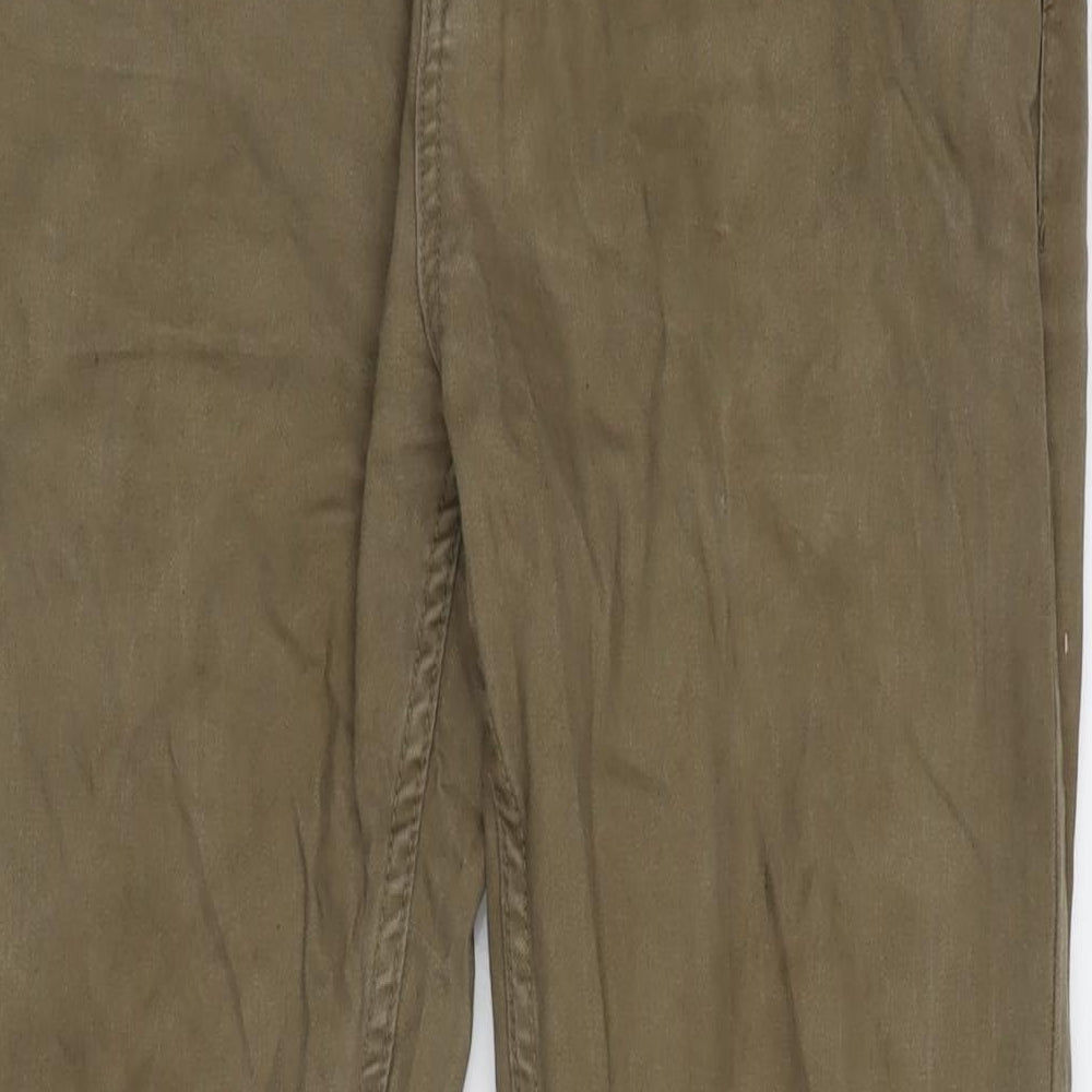 Denim & Co. Mens Beige Cotton Blend Straight Jeans Size 32 in L32 in Slim Zip