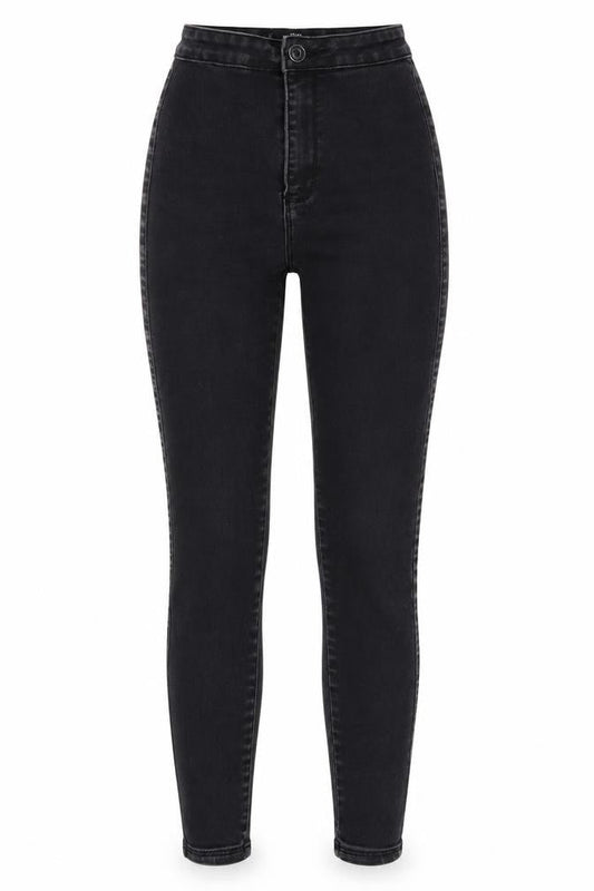 Missguided Womens Grey Cotton Blend Tapered Jeans Size 6 L28 in Regular Zip
